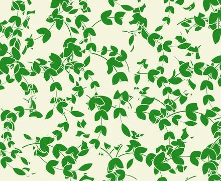 Dense Leaf Seamless Pattern Green Botanical Background Stock Illustration