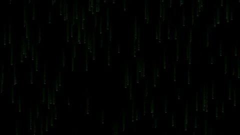 Dense matrix code rain falling on black background tech overlay 4K Vídeos de archivo 336486539