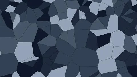 A dense mosaic of irregular polygons in dark blue and slate hues fills the fr 库存插图