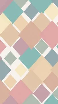 A dense mosaic of overlapping diamond forms in earthy pastel shades creates.. Stock Illustration