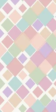 A dense mosaic of overlapping diamonds in muted pink, green, blue, purple, .. Stock Illustration