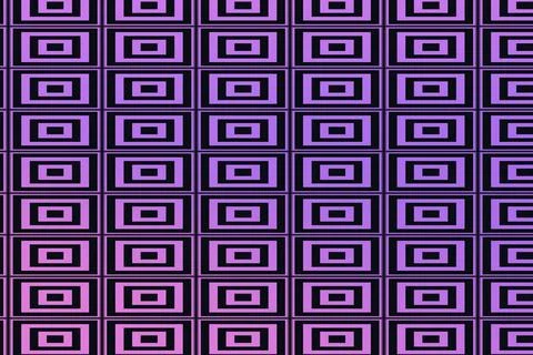 Dense nested rectangular motifs create a vibrant purple geometric grid across a Stock Illustration