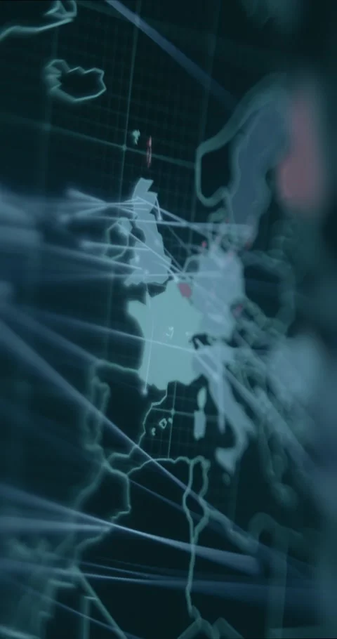 Dense Network Routes Over Central Europe Stock Footage 310802756