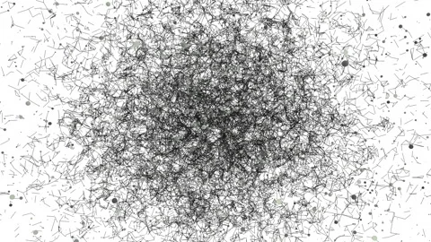 Dense Network Web Connection Cluster for Big Data Analysis Stock Footage 344348126