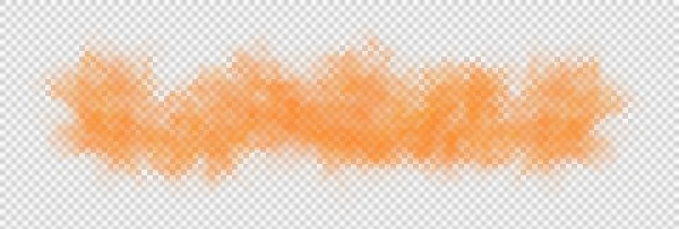 Dense orange smoke cloud with transparent background Stock Illustration