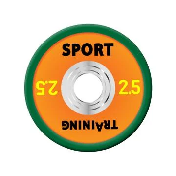 Dense orange weight plates numbered weights. 2,5. Illustration vector Stock Illustration