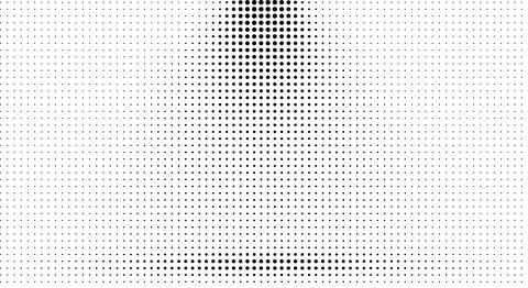 A dense pattern of black and white dots forming a gradient in the center. Stock Illustration