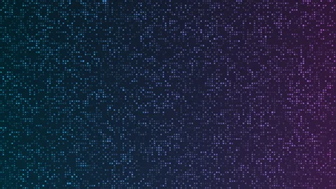 A dense pattern of small glowing dots transitions from blue to purple against a Stock Footage 349057458