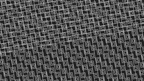 Dense pattern of white nested squares forming a geometric motif across a dark Ilustración de archivo