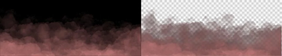 Dense pink cloud layer or magical colorful smoke on transparent background .. Stock Illustration