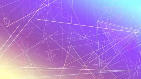 A dense polygon network of thin lines and triangles in purple and lavender .. Stock Illustration
