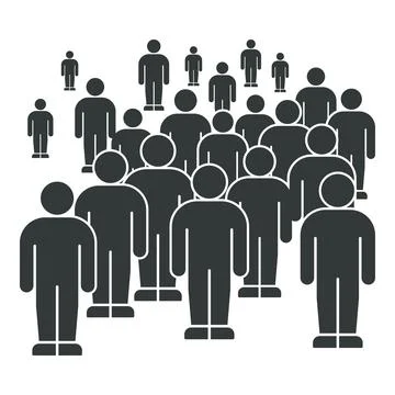 Dense Population and Crowd Representation Infographic Design Illustrazione stock