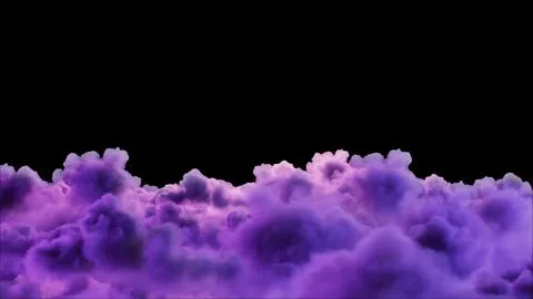 Dense purple cloudscape with textured billowing formations against black Illustrazione stock