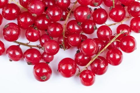 Dense red currant pattern offering vibrant fruit texture, repeating glossy sp Stock Photos