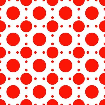 Dense Red Polka Dot Geometric Seamless Pattern イラスト素材