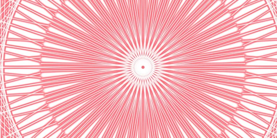 Dense red radial line pattern with central point Stock Illustration