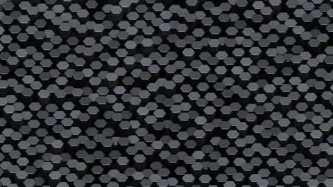 A dense, repeating pattern of interconnected black and gray hexagonal forms crea Stock Footage 340237652
