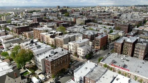 Dense Residential Blocks in West New York New Jersey Stock Footage 107111173