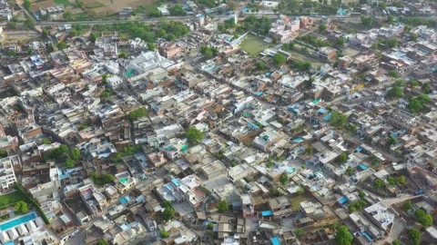 Dense Rooftop Cluster in Rajasthan Stock Footage 314056277