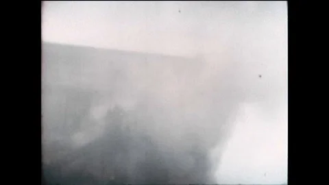 Dense smoke stream out of windows in a building fire in NYC in 1942, Stock Footage 118608794