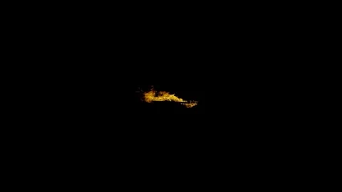Dense Spreading Fire Path against black used as Compositing Element Stock Footage 327507669