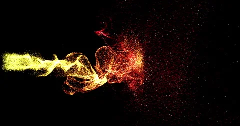 A dense stream of shimmering particles moves swiftly through the void, forming c Stock Footage 333867903
