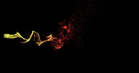 A dense stream of shimmering particles moves swiftly through the void, forming c Video stock 333867914