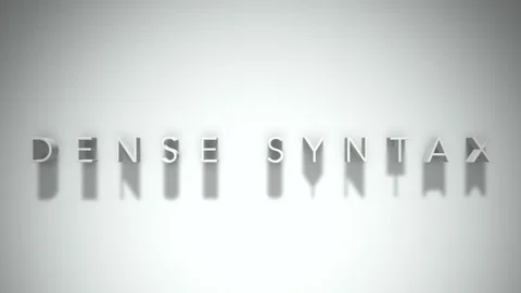 Dense syntax  3D title animation white text on a white background Stock Footage 299636960