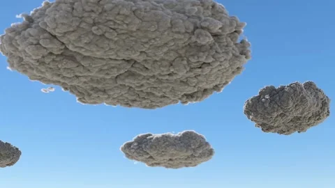 Dense thunderclouds move across the blue sky. Video stock 144545353