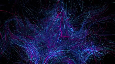 Dense Traces in blue, green and red against black background Stock Footage 234309083