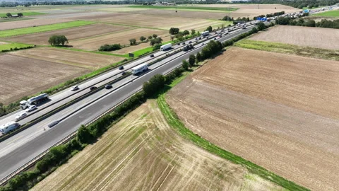 Dense traffic on German highway Stock-Footage 247662331