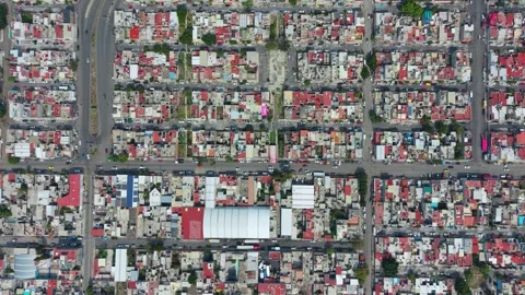 Dense urban development captured from directly above in central Mexico Stock Footage 337524978