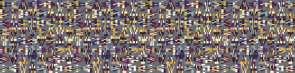 Dense vector packed close up mini geometric grid banner. Texture border Stock Illustration