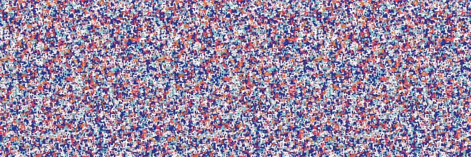 Dense vector packed close up mini geometric grid banner. Texture border Stock Illustration