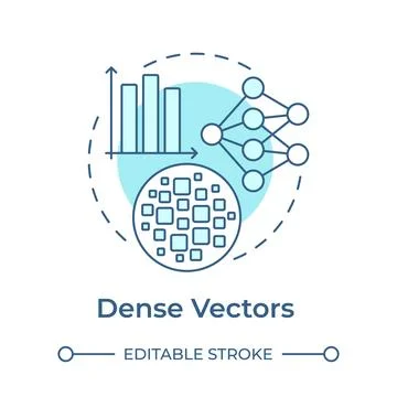 Dense vectors soft blue concept icon 库存插图