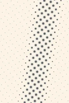 A dense vertical column of charcoal starbursts contrasts with sparse dots a.. Illustrazione stock