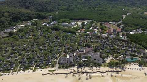 Dense villa development of a hotel on the coast of Phi Phi Don island Stock Footage 245999507