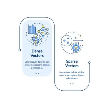 Dense vs sparse directions rectangle infographic vector Illustrazione stock