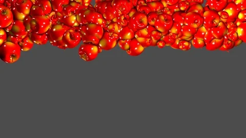 A dense wall of apples falls to the full screen. food background. Stock Footage 83160836