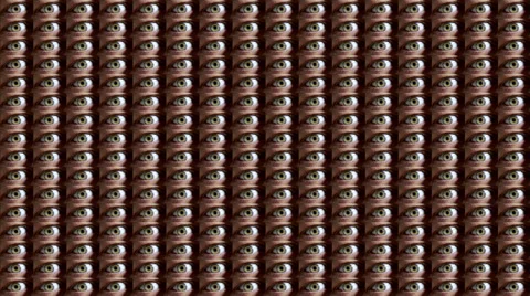 Dense wall of  paranoid human eyes Stock Footage 45170136