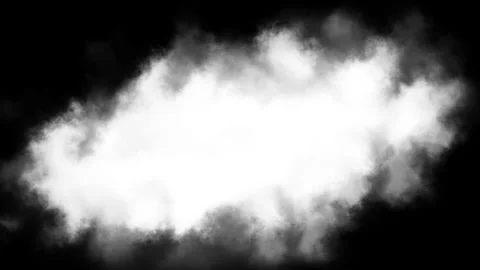 A dense white cloud of smoke or vapor rising against a dark background, creating Stockbeeldmateriaal 289133689
