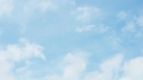 Dense white clouds cover the azure light sky on a summer cloudy day. Stock Footage 156087433