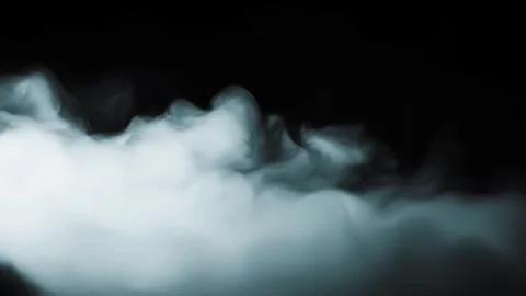 Dense White Smoke Cloud Rolling and Expanding Through Dark Background Stock Footage 335976215