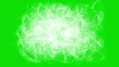 Dense White Smoke Cloud Swirling on Green Screen Video stock 341586852