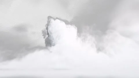 Dense white smoke with soft textures. Alpha channel included. Vídeos de archivo 344344716