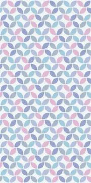 A densely packed field of rounded leaf shapes combines blue, lavender, pink.. Stock Illustration