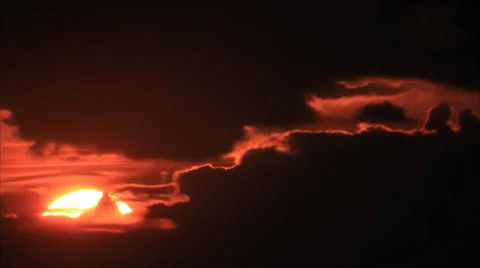 Density black clouds sunrise Stock-Footage 34760983