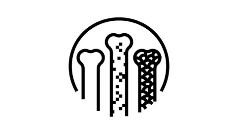 Density bone osteoporosis line icon animation Stock Footage 326130436