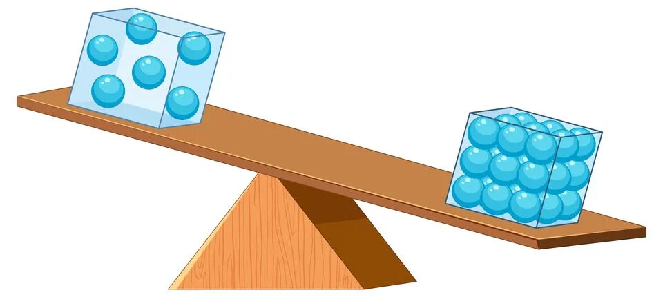 Density concept with states of matter Stock Illustration