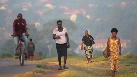 Density image of life, people and vehicles in the City of Uganda Stock Footage 148747835